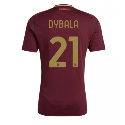 Moški Nogometni dresi AS Roma Paulo Dybala #21 Domači 2024-25 Kratek Rokav Moški Nogometni dresi AS Roma Paulo Dybala #21 Domači 2024-25 Kratek Rokav